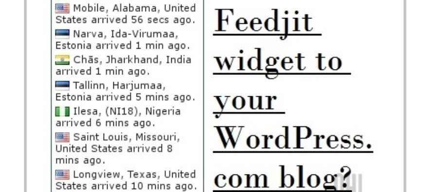 Live Traffic Feed: How to add Feedjit widget to your WordPress.com blog?